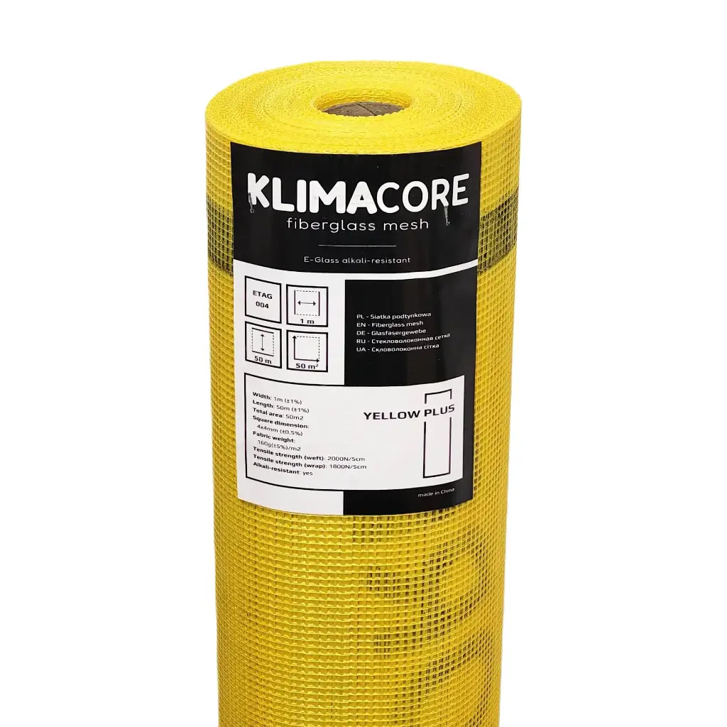 Klimacore Fibreglass mesh 160g - 50m2 - Yellow Plus - roll