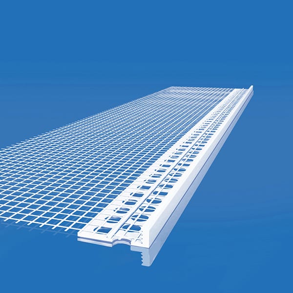 10mm render stop bead PVC with mesh - 2.5m