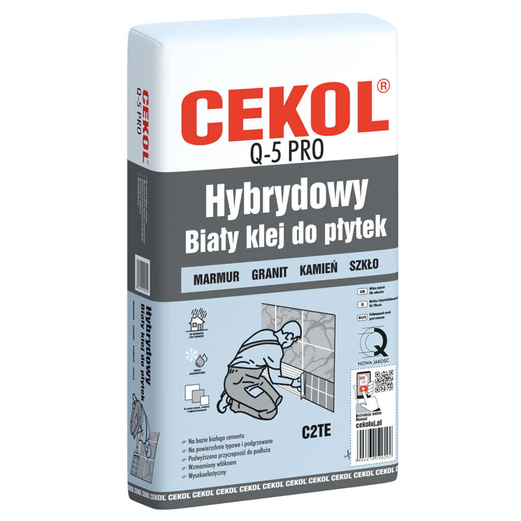 Cekol Q-5 white tile adhesive C2TES1 - 20kg