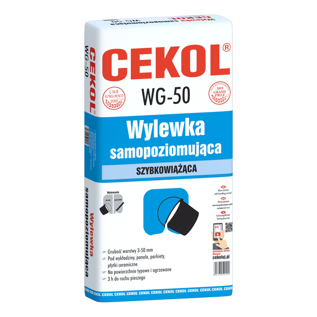 Cekol WG-50 self leveling screed - 20kg